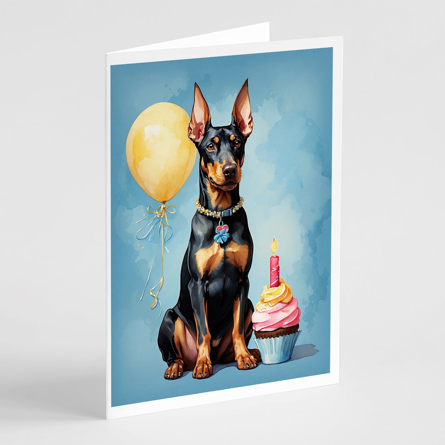 Buy this Doberman Pinscher Happy Birthday Greeting Cards Pack of 8