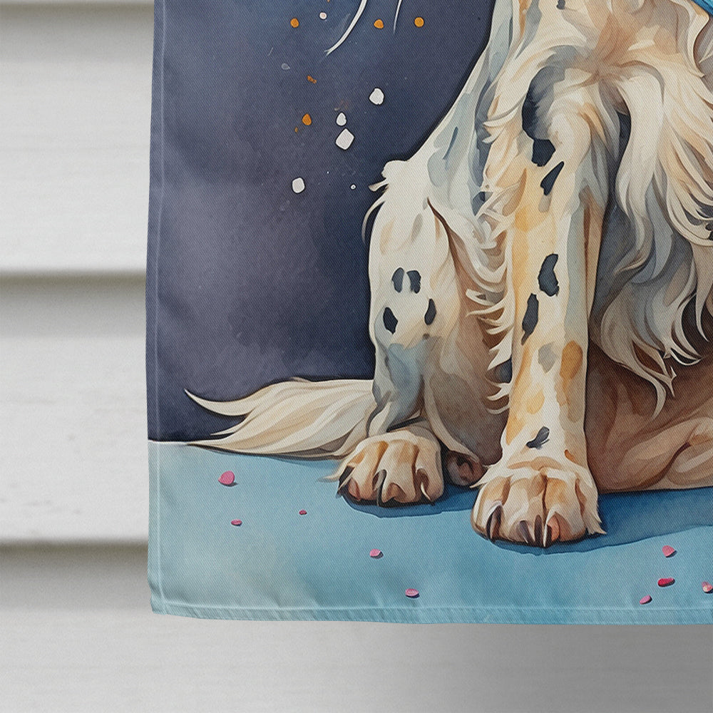 English Setter Happy Birthday House Flag