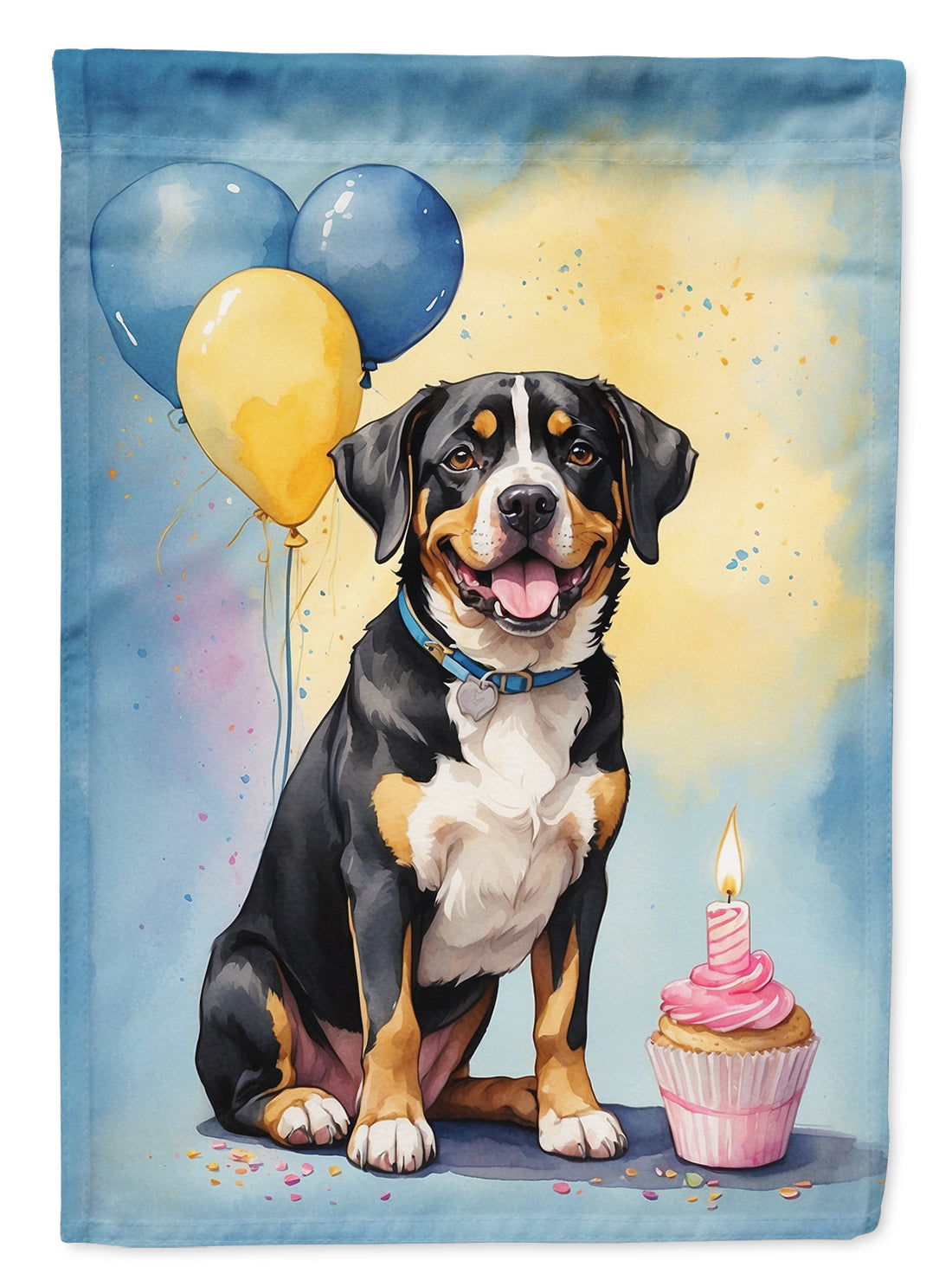 Buy this Entlebucher Mountain Dog Happy Birthday House Flag