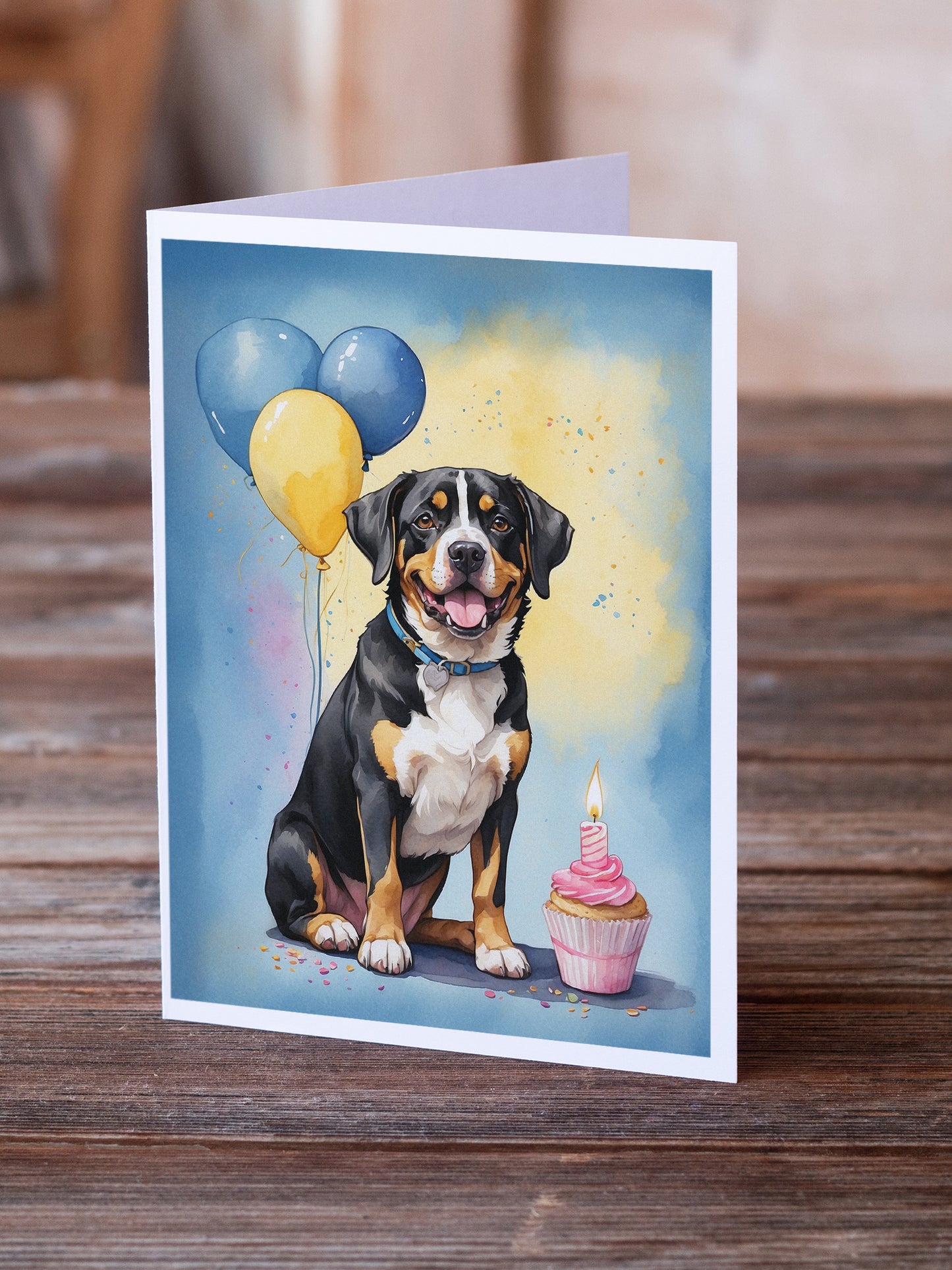 Entlebucher Mountain Dog Happy Birthday Greeting Cards Pack of 8