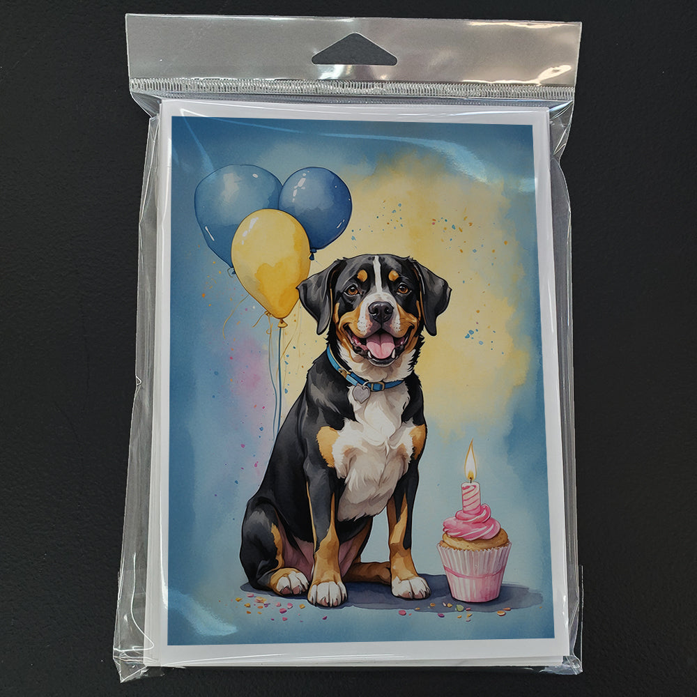 Entlebucher Mountain Dog Happy Birthday Greeting Cards Pack of 8