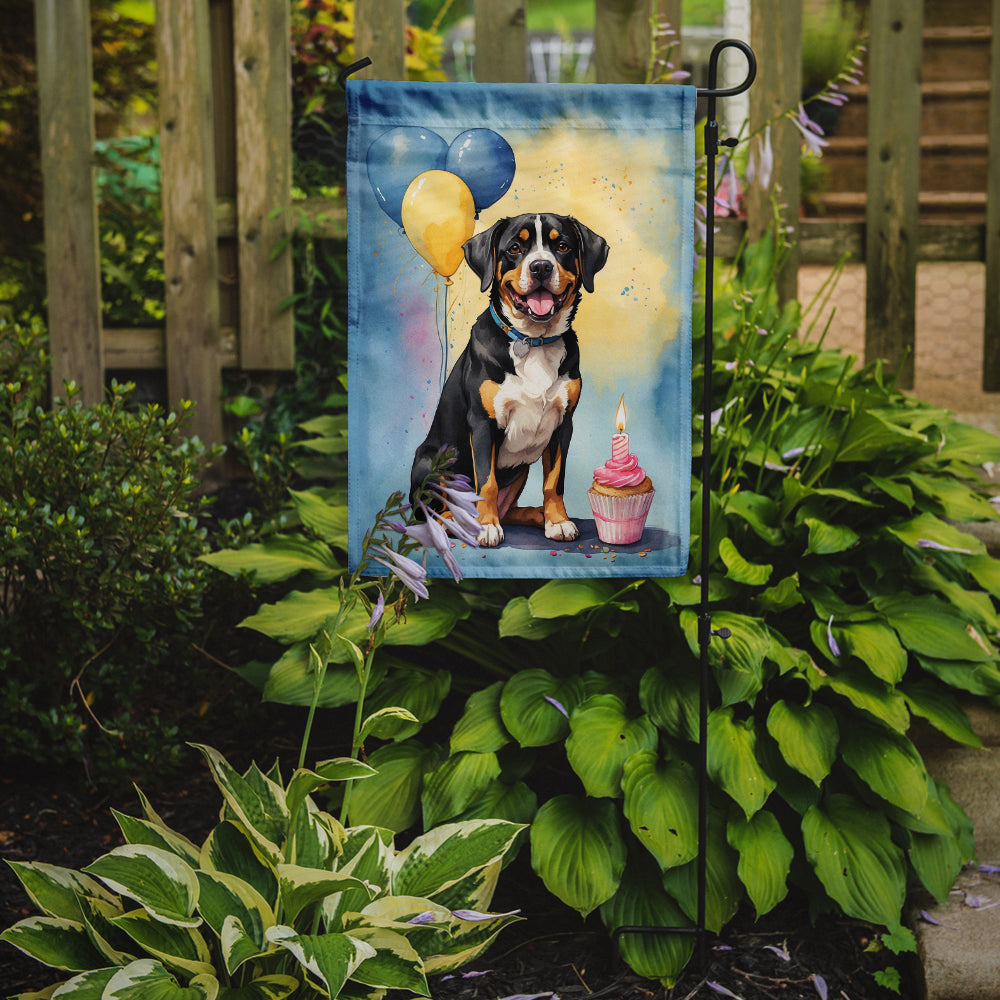 Entlebucher Mountain Dog Happy Birthday Garden Flag