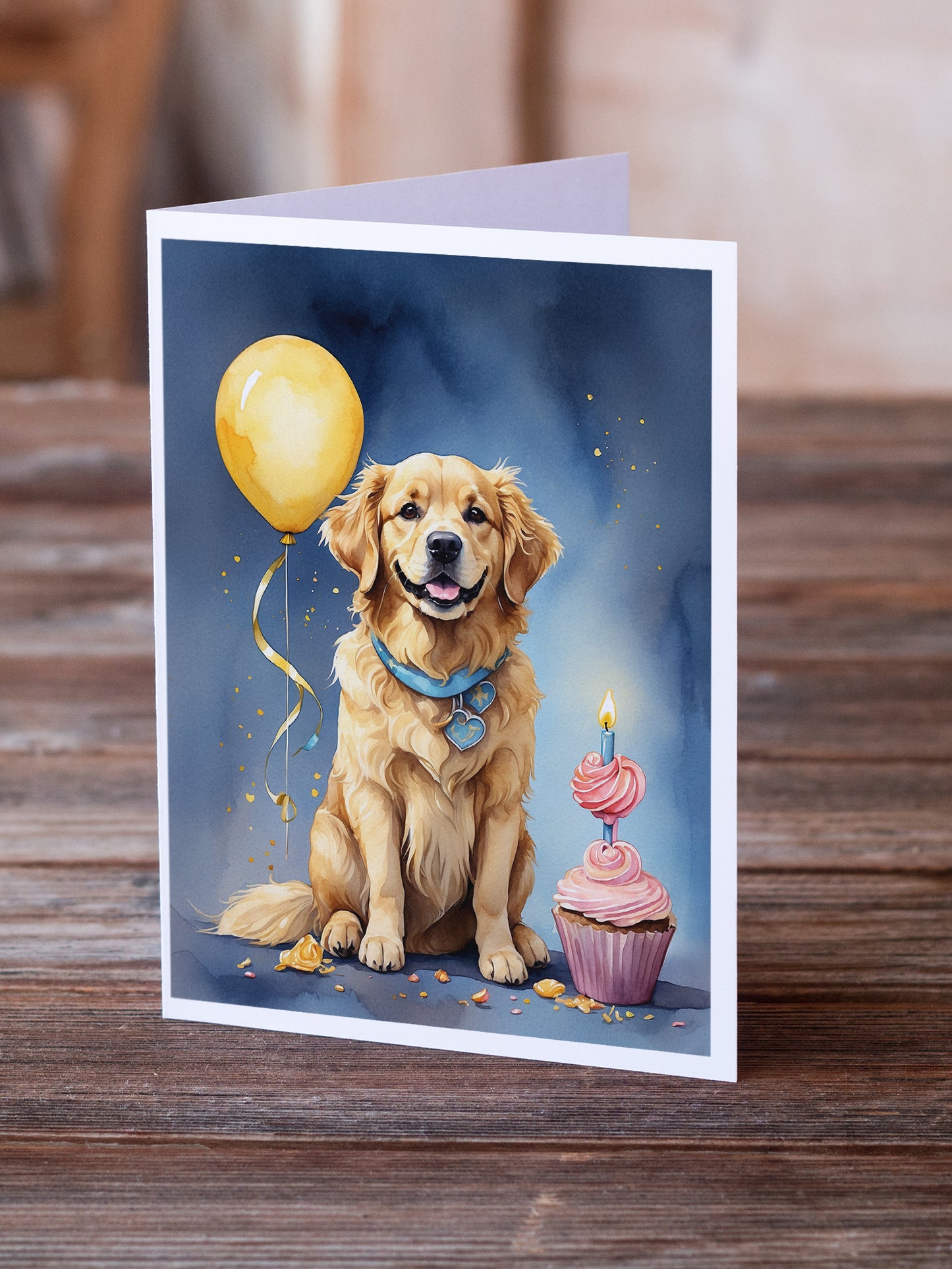 Golden Retriever Happy Birthday Greeting Cards Pack of 8