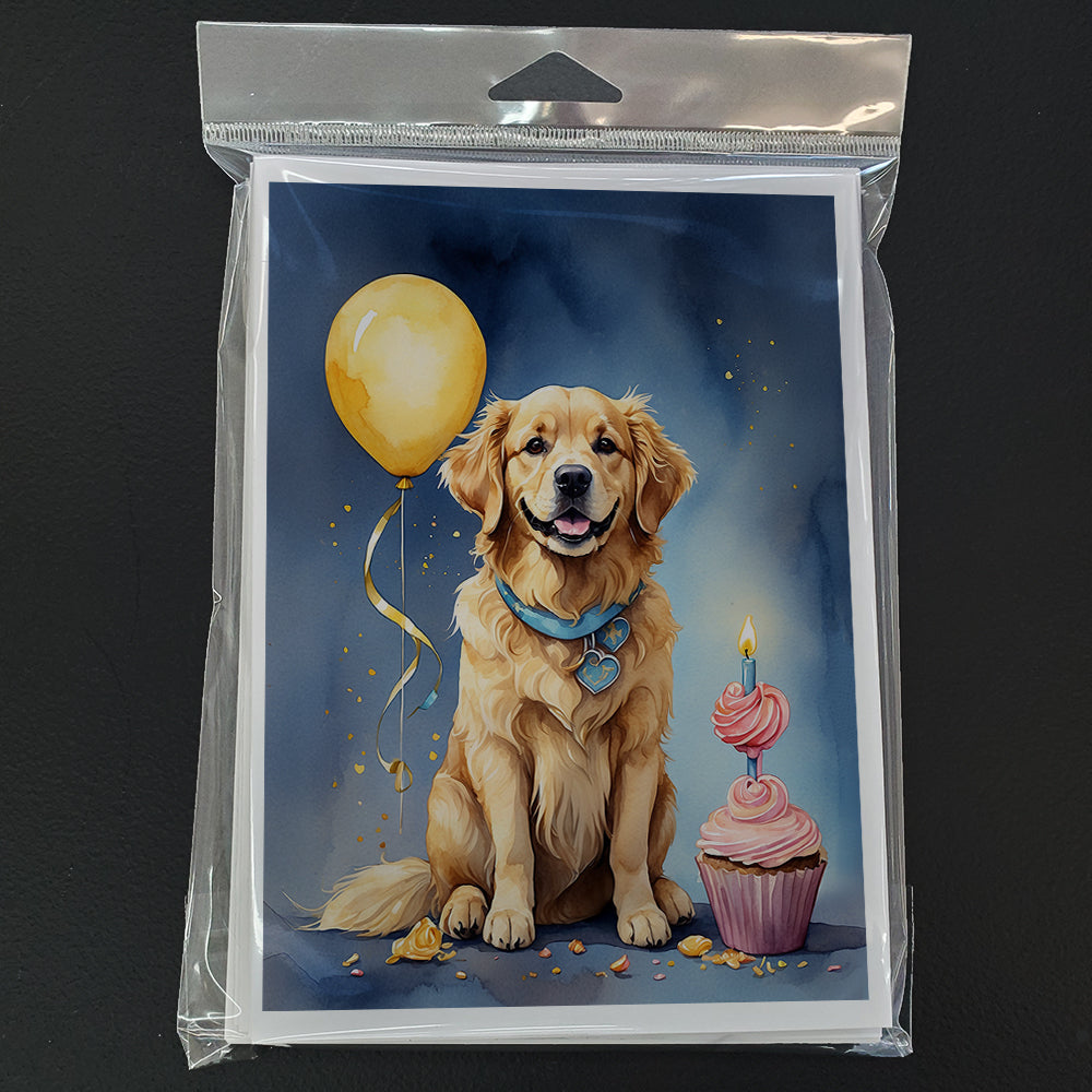 Golden Retriever Happy Birthday Greeting Cards Pack of 8