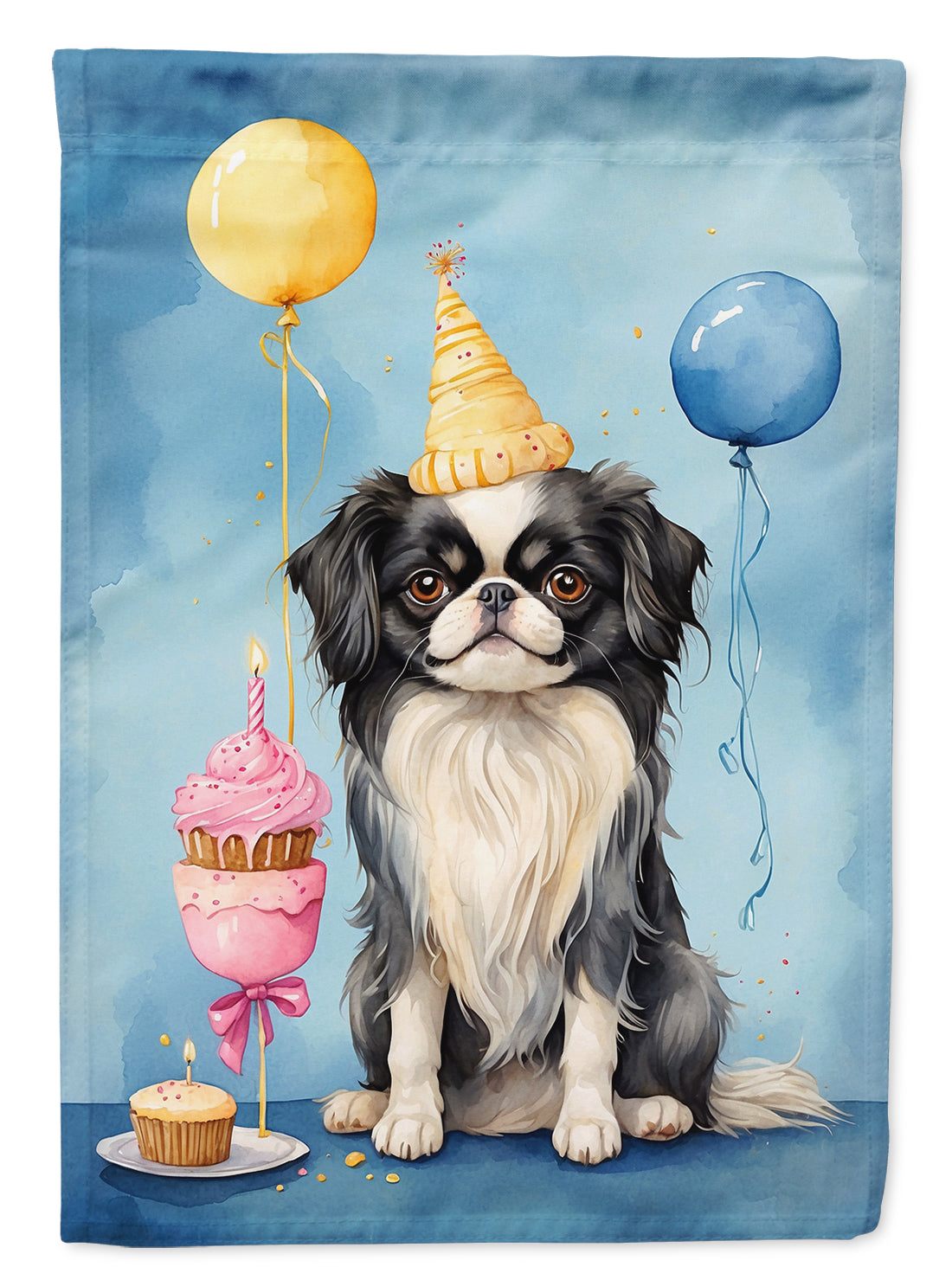 Buy this Japanese Chin Happy Birthday Garden Flag