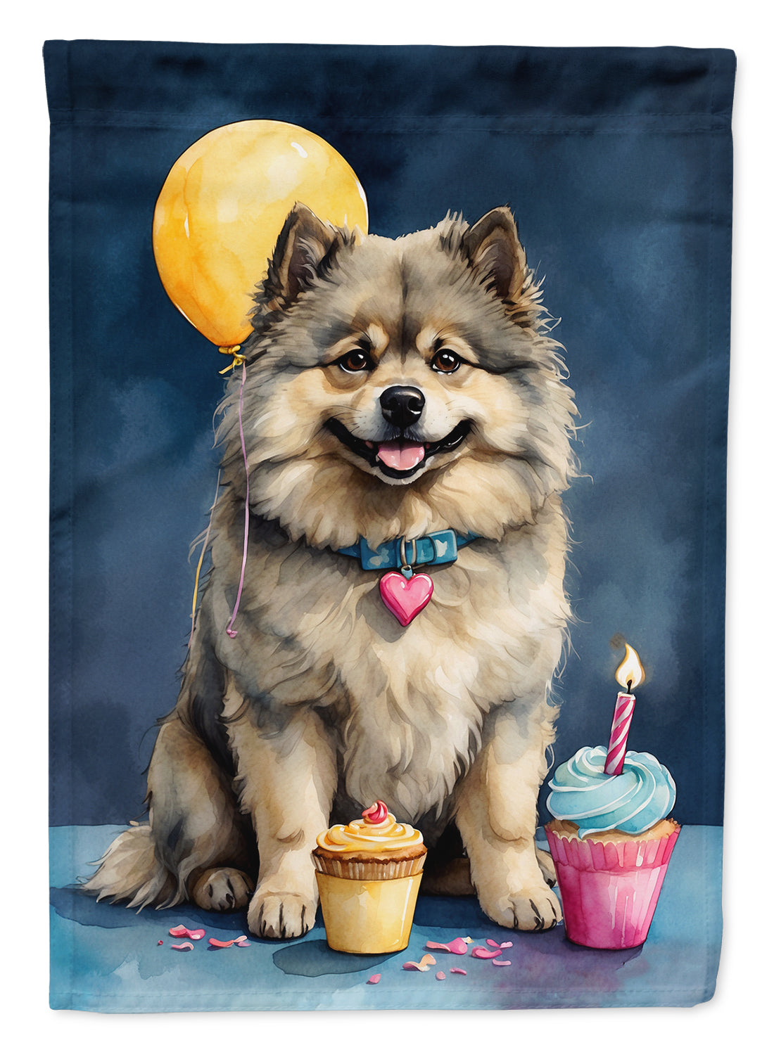 Buy this Keeshond Happy Birthday House Flag