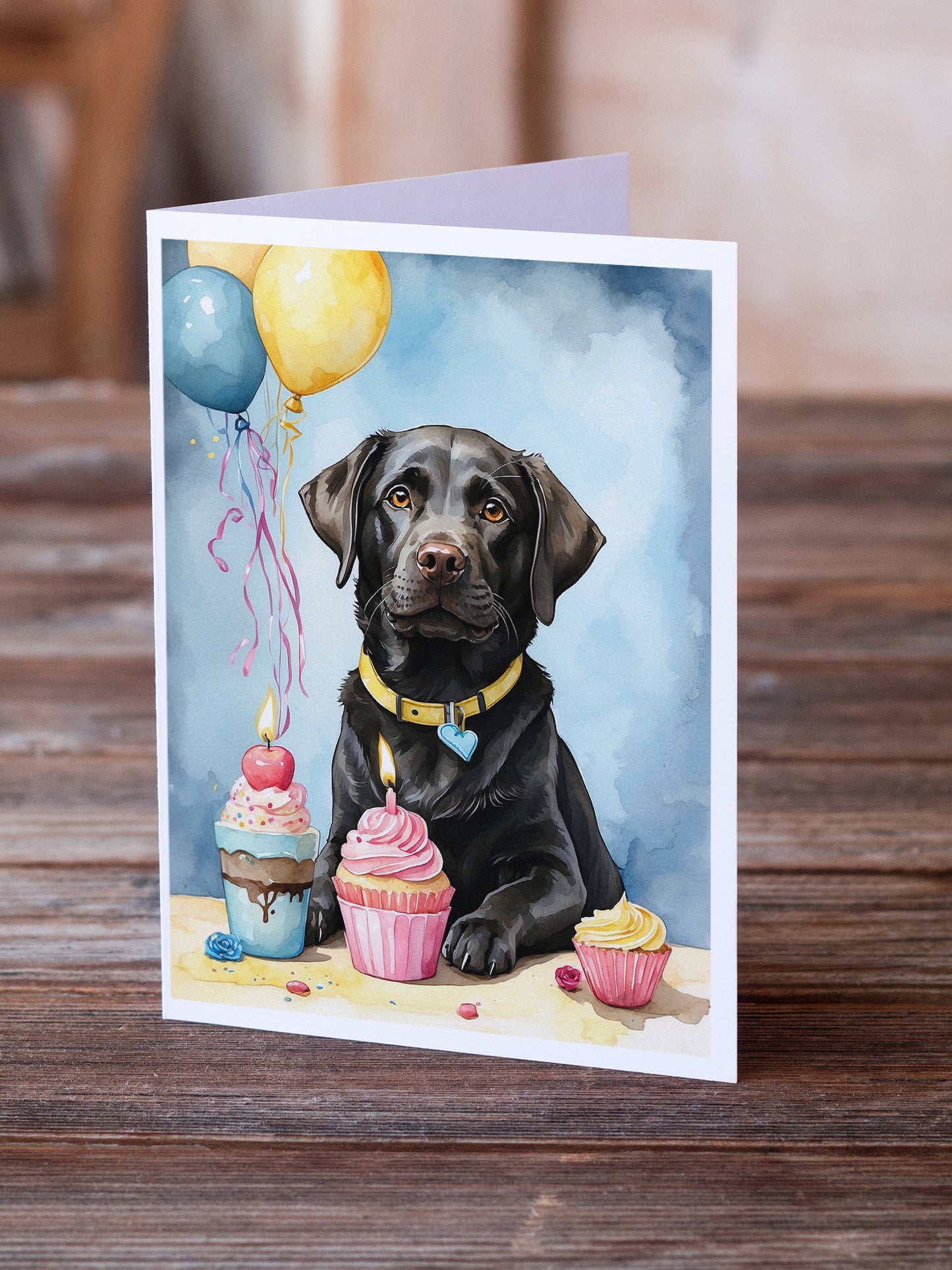 Black Labrador Retriever Happy Birthday Greeting Cards Pack of 8