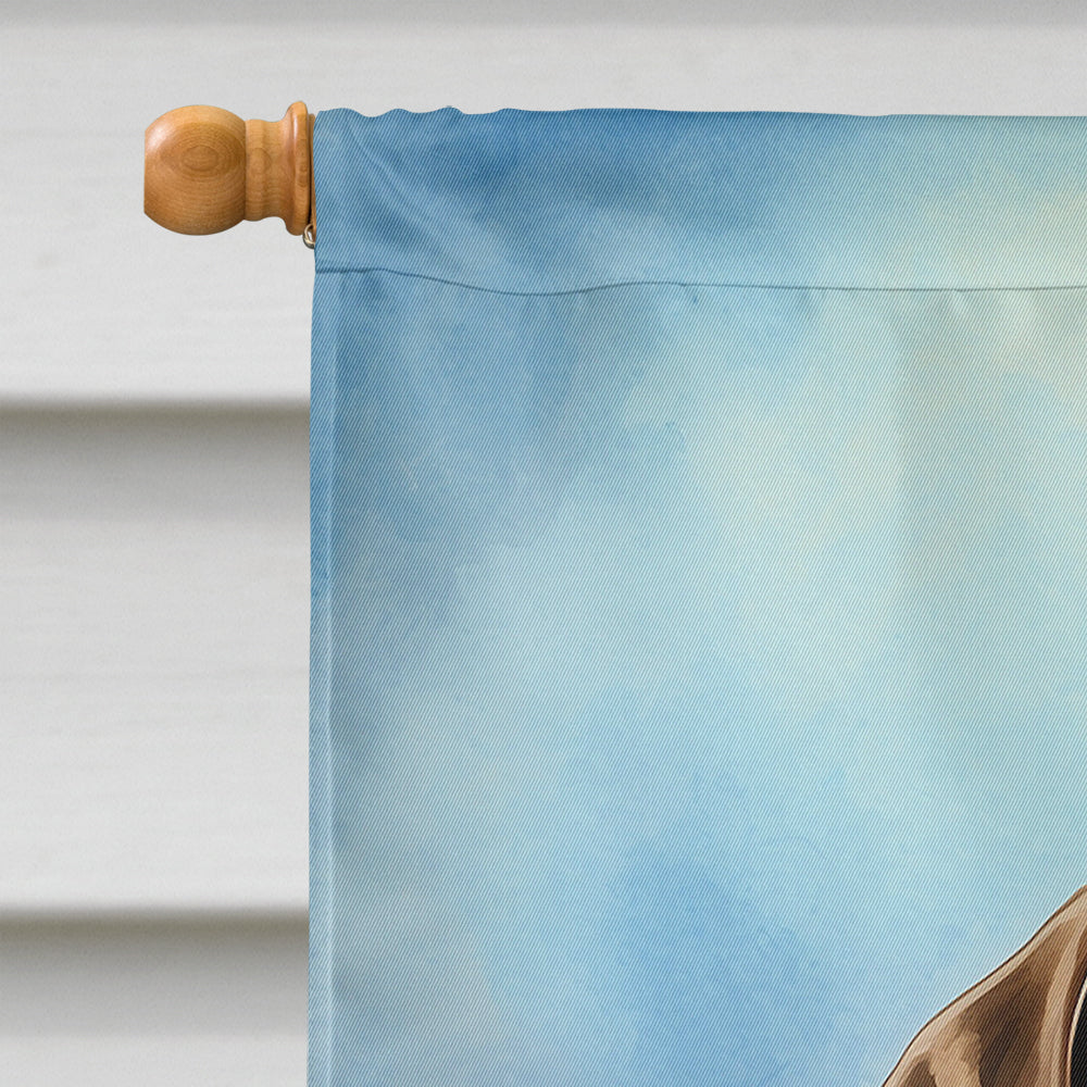 Chocolate Labrador Retriever Happy Birthday House Flag