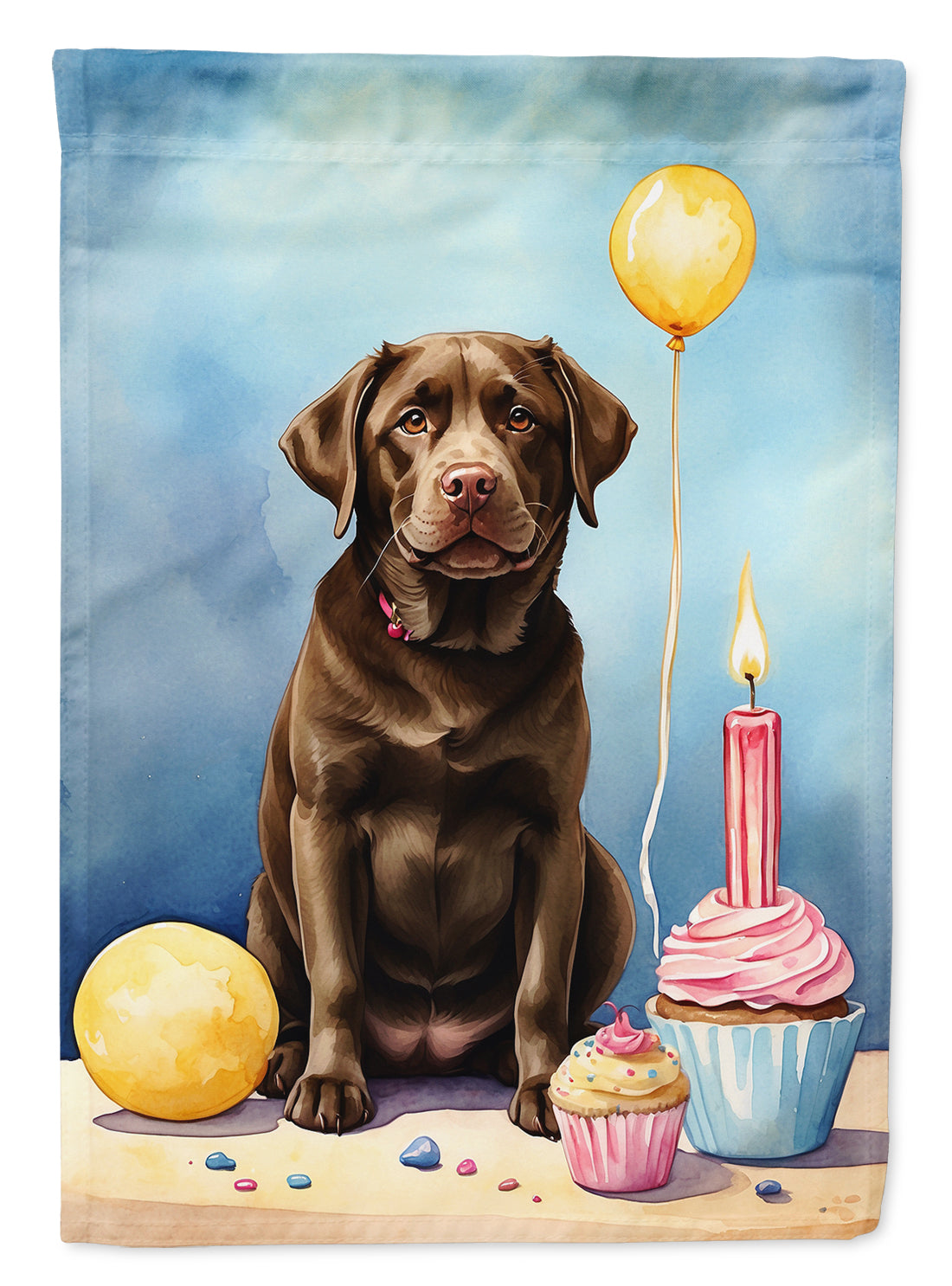Buy this Chocolate Labrador Retriever Happy Birthday Garden Flag