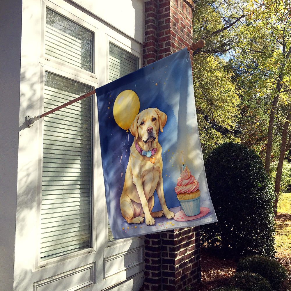Yellow Labrador Retriever Happy Birthday House Flag