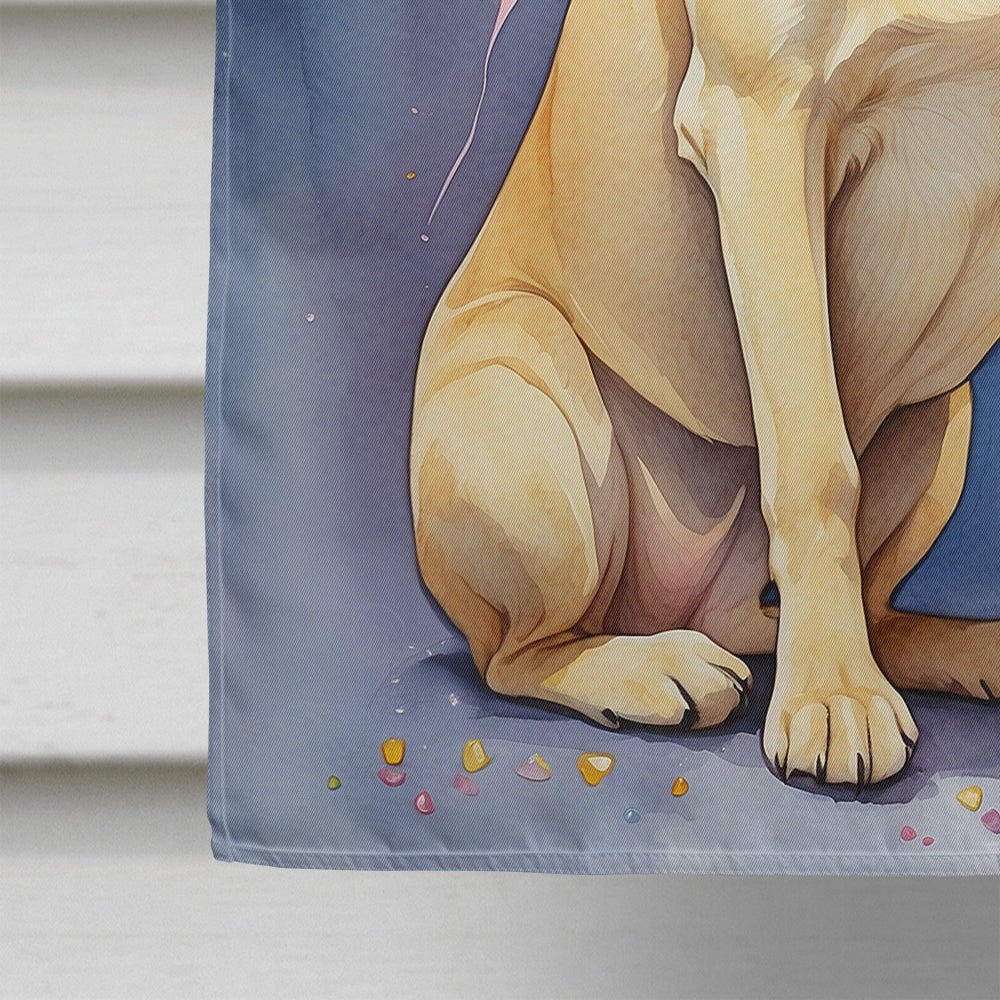 Yellow Labrador Retriever Happy Birthday House Flag