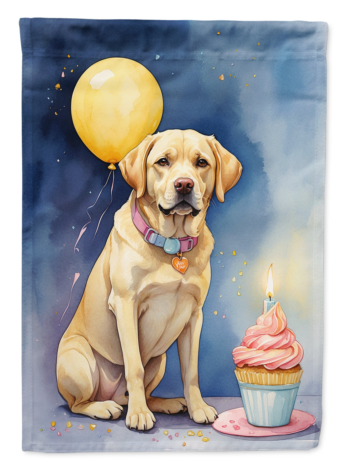 Buy this Yellow Labrador Retriever Happy Birthday Garden Flag