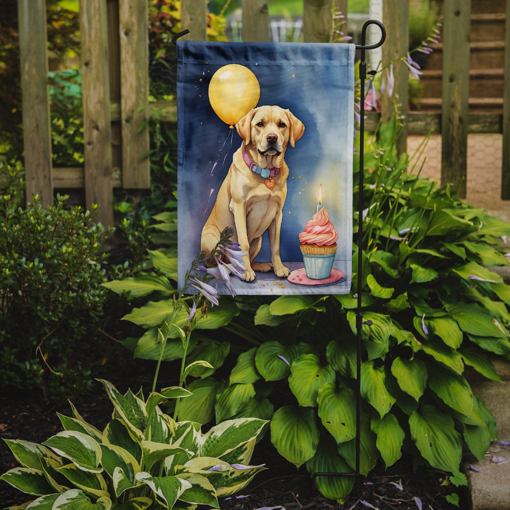 Yellow Labrador Retriever Happy Birthday Garden Flag
