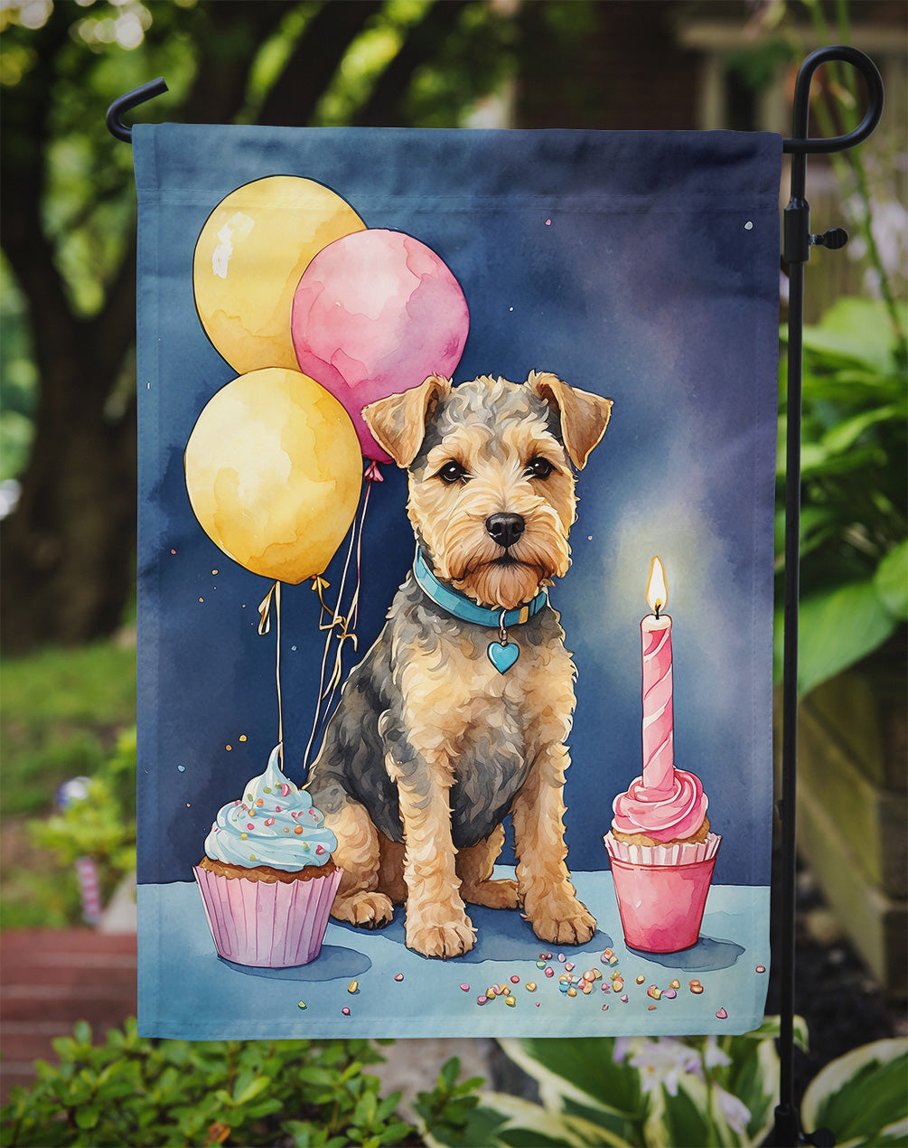 Lakeland Terrier Happy Birthday Garden Flag