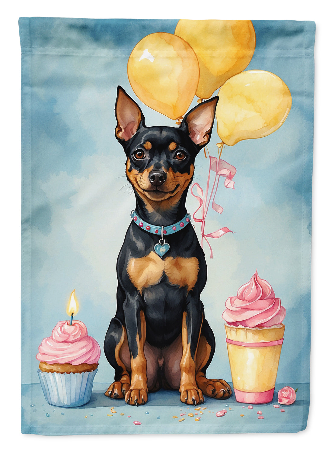 Buy this Miniature Pinscher Happy Birthday Garden Flag