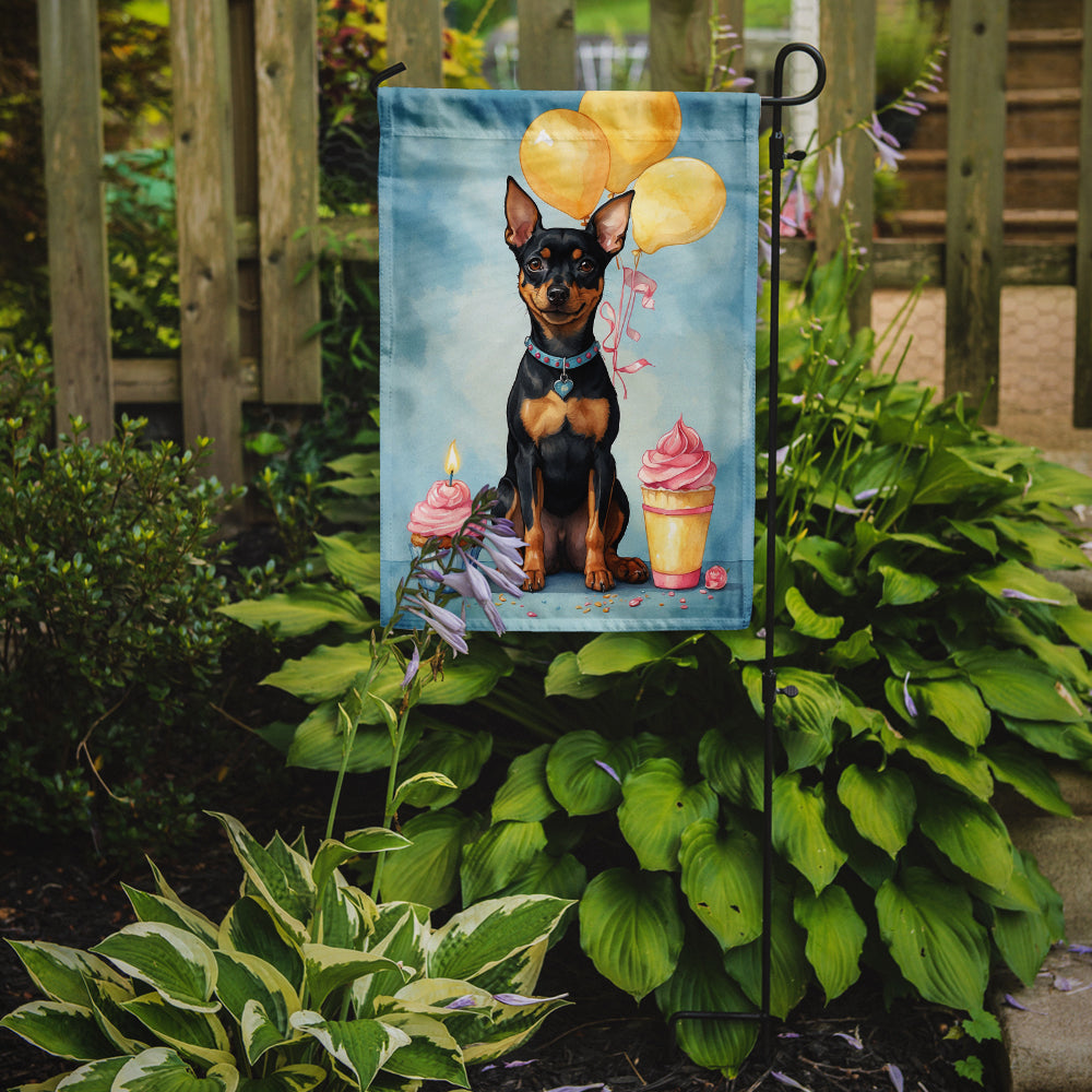 Miniature Pinscher Happy Birthday Garden Flag