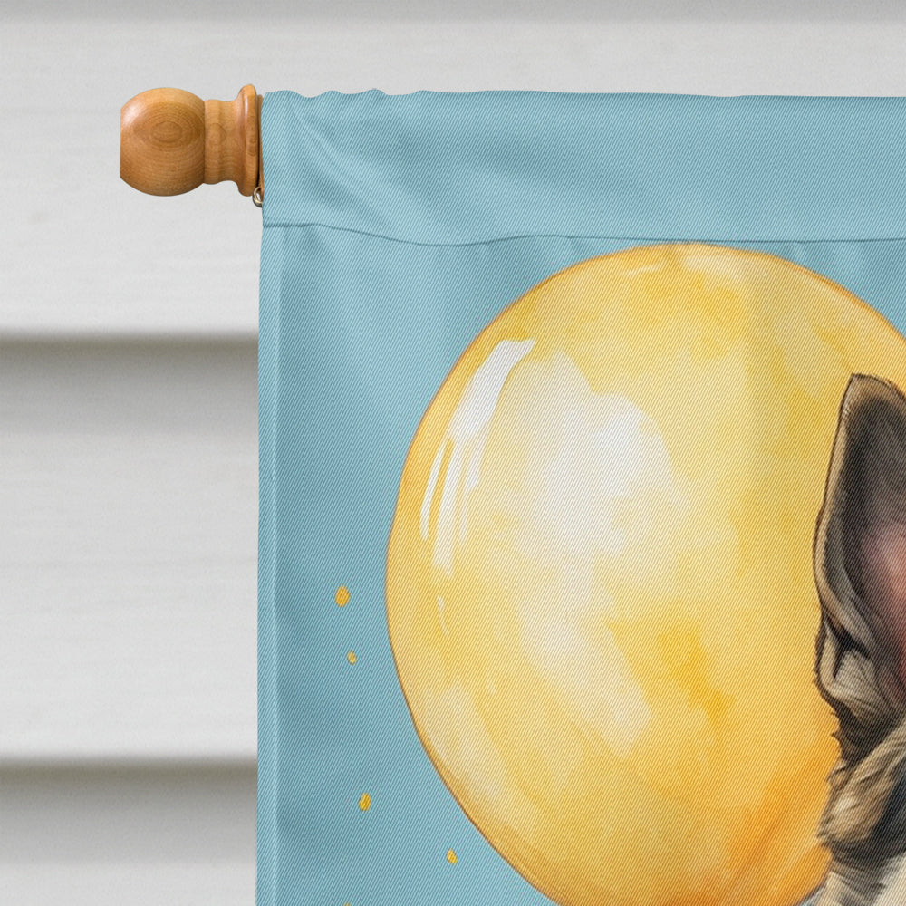Norwegian Elkhound Happy Birthday House Flag