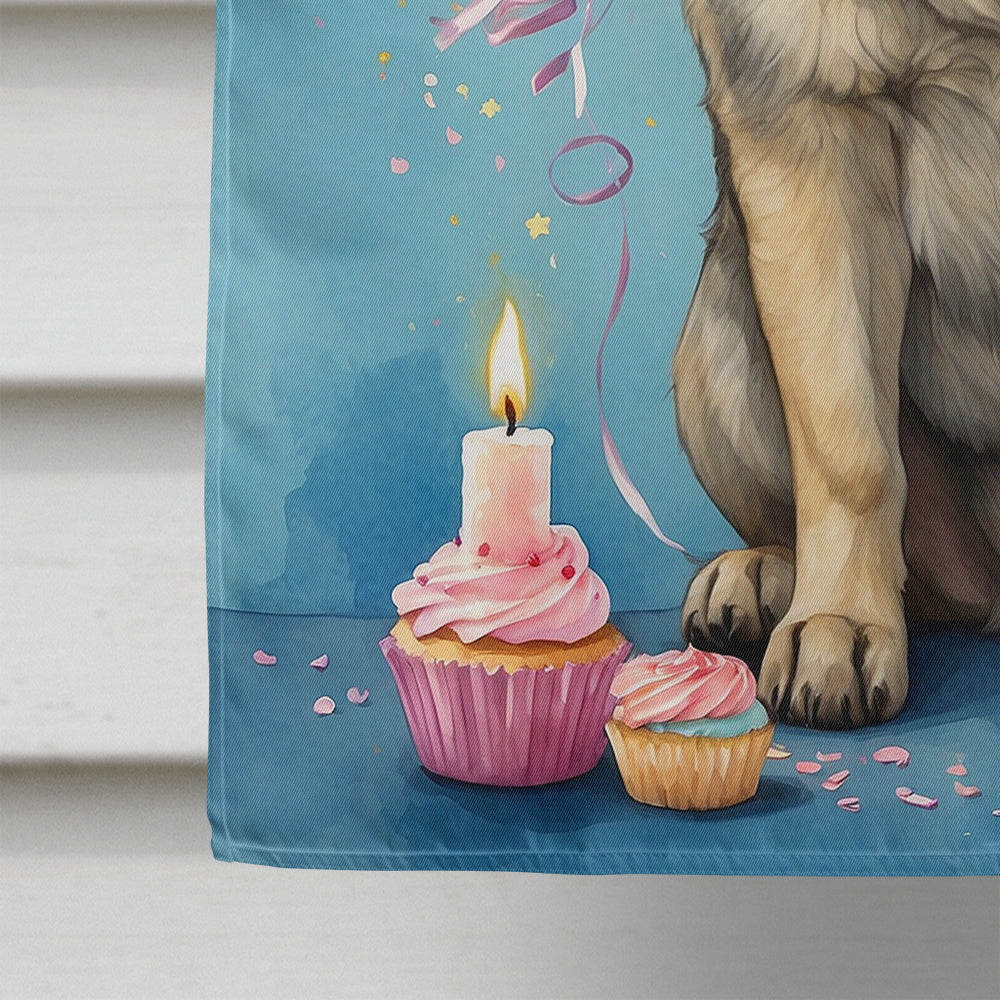 Norwegian Elkhound Happy Birthday House Flag