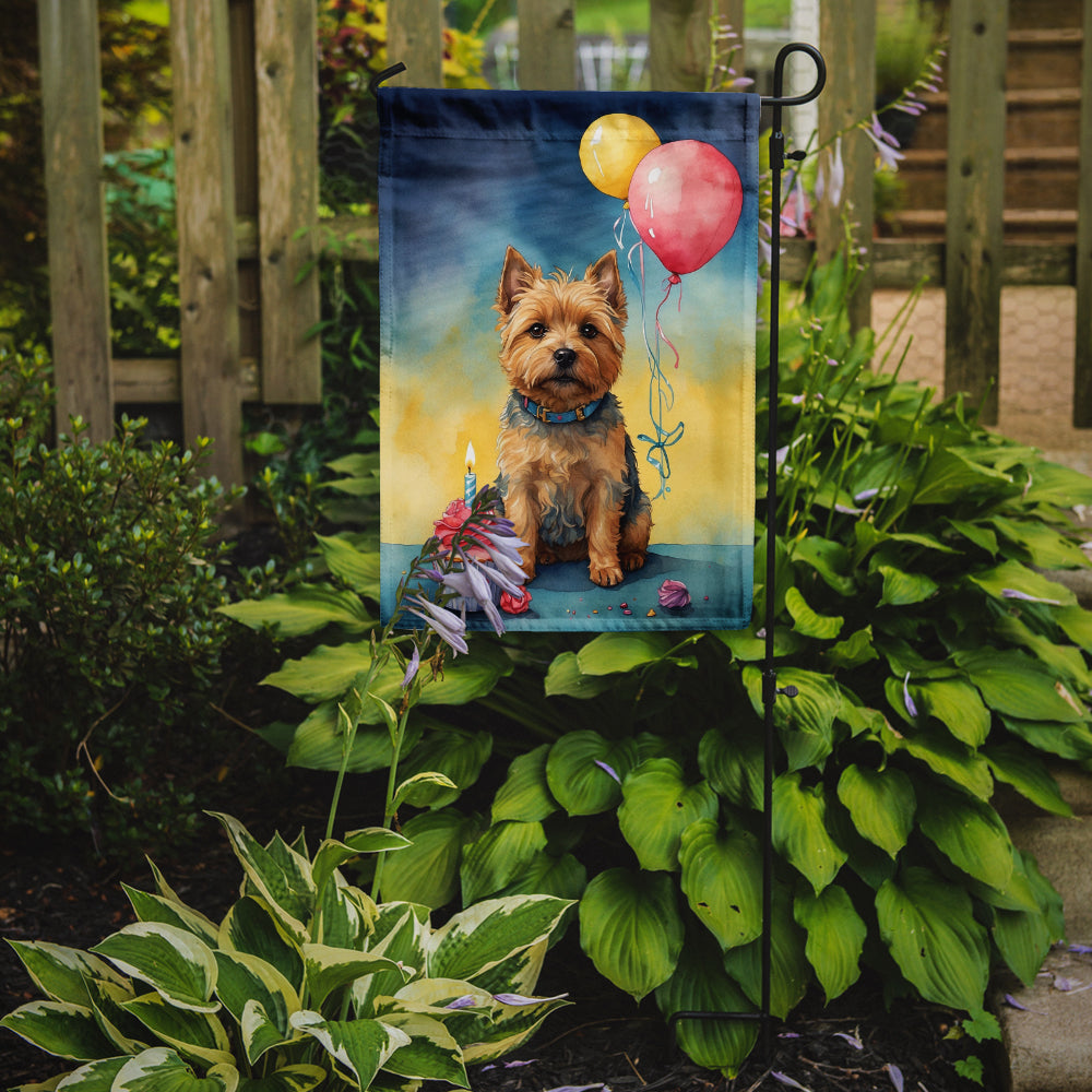 Norwich Terrier Happy Birthday Garden Flag