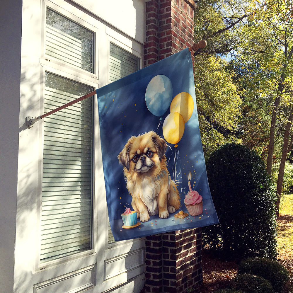 Pekingese Happy Birthday House Flag