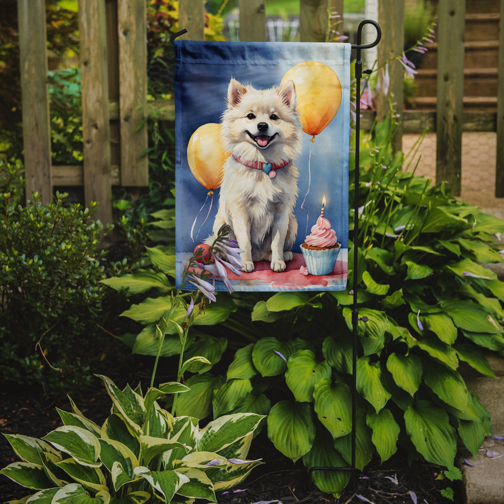 American Eskimo Happy Birthday Garden Flag
