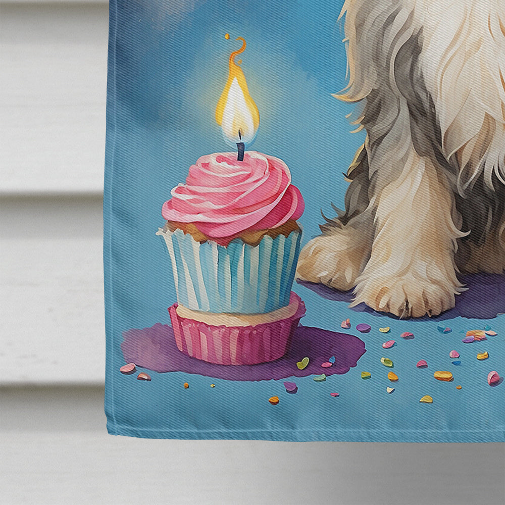 Bearded Collie Happy Birthday House Flag