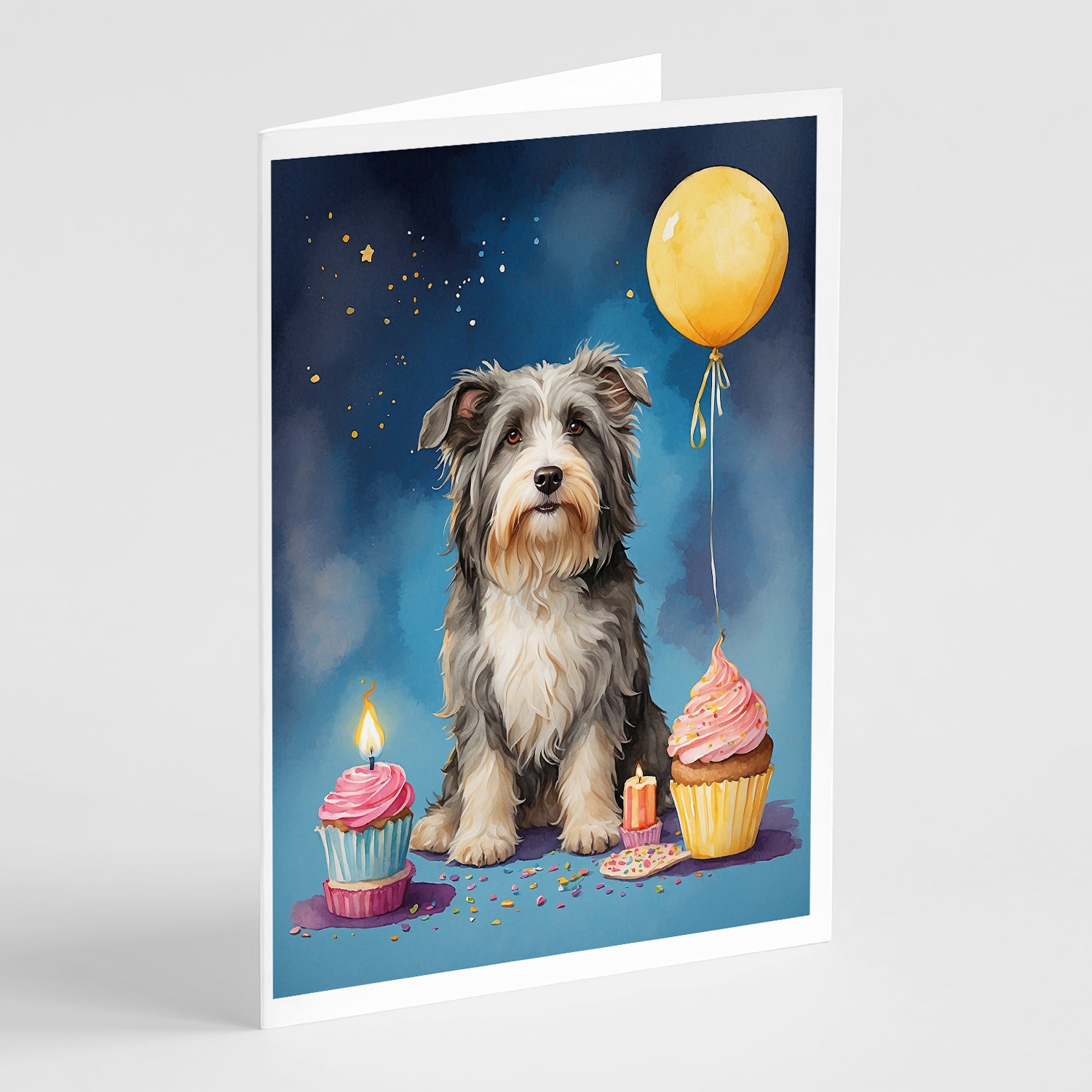 Buy this Bearded Collie Happy Birthday Greeting Cards Pack of 8