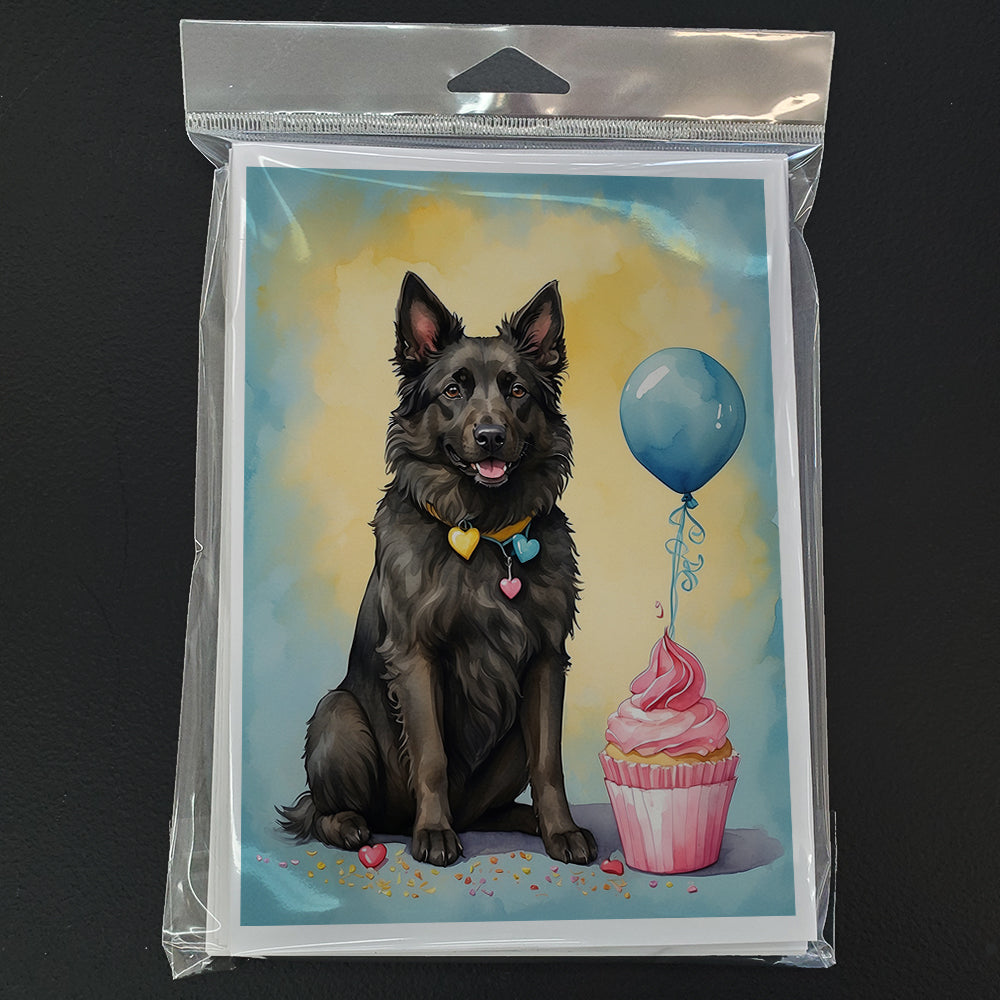 Belgian Sheepdog Happy Birthday Greeting Cards Pack of 8