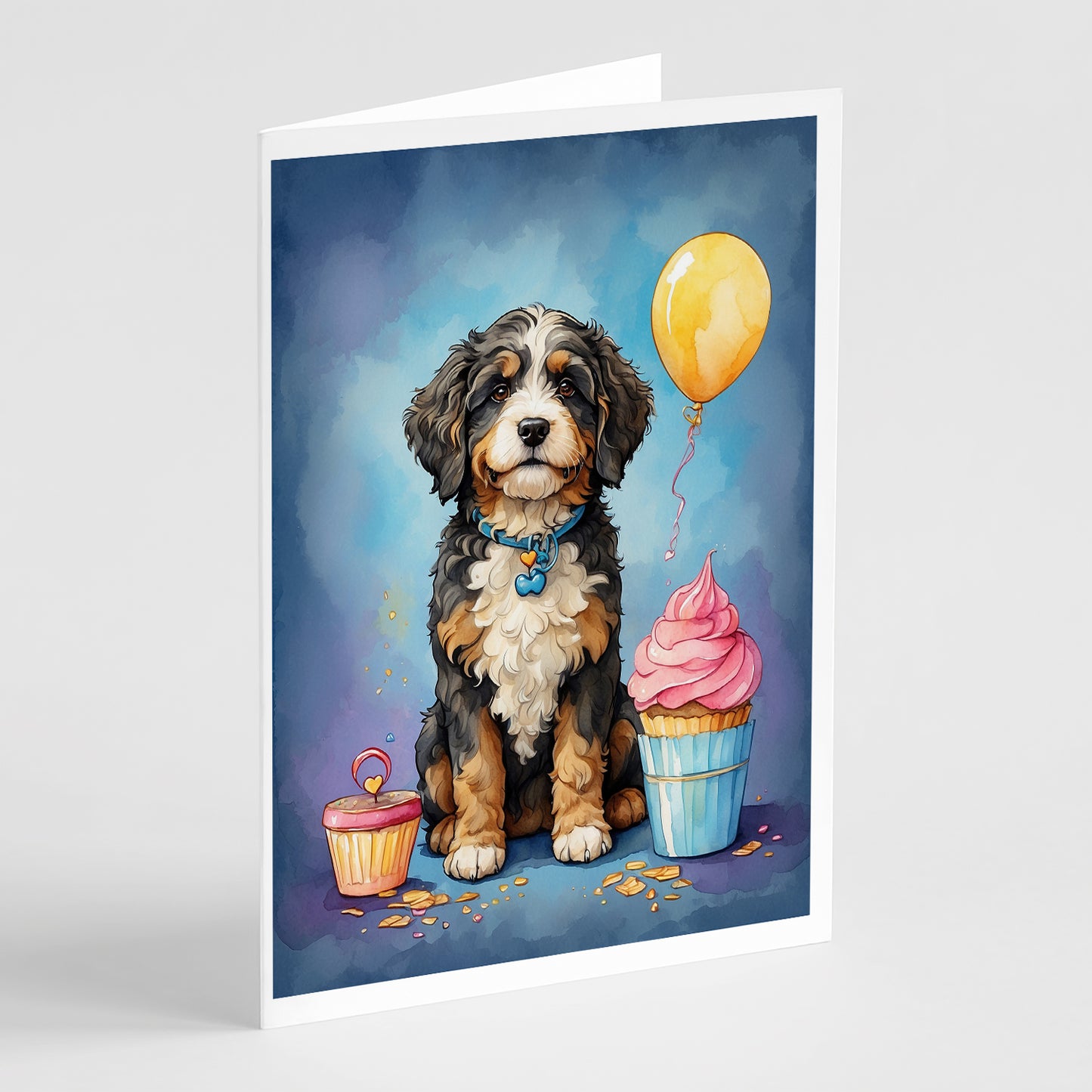 Buy this Bernedoodle Happy Birthday Greeting Cards Pack of 8