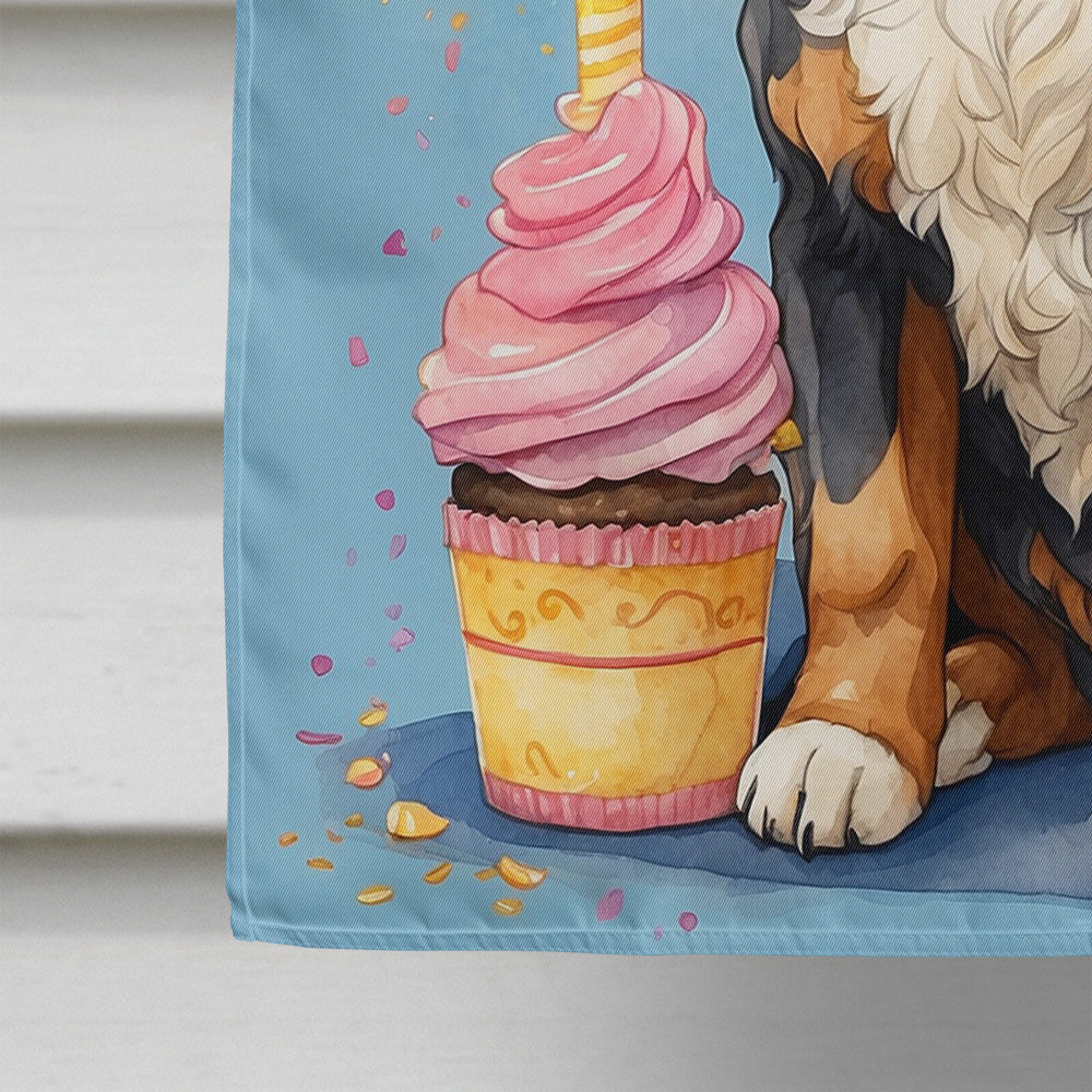 Bernese Mountain Dog Happy Birthday House Flag
