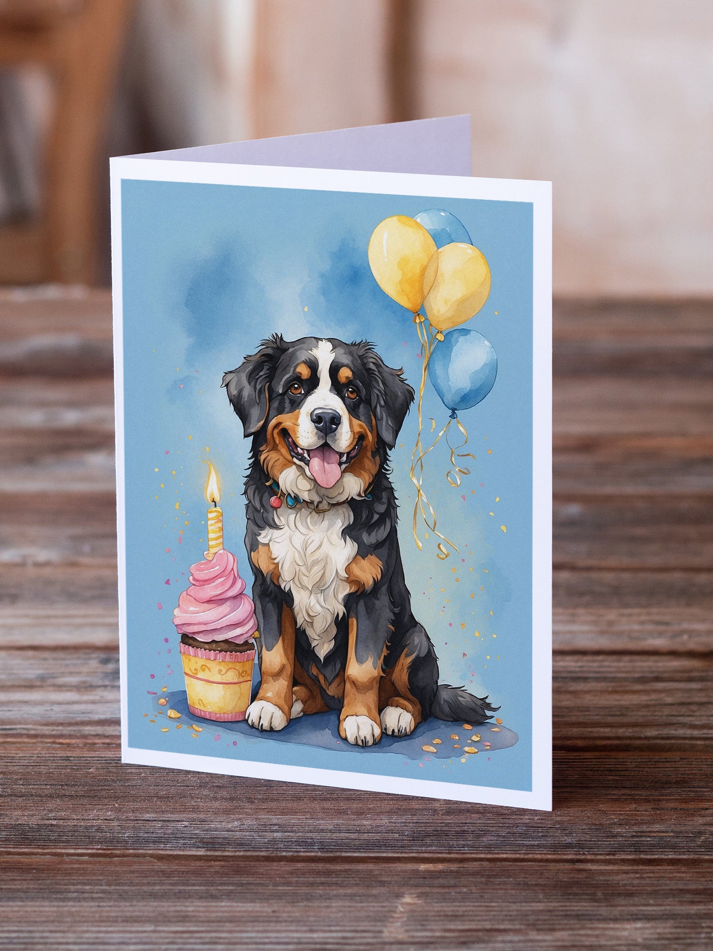 Bernese Mountain Dog Happy Birthday Greeting Cards Pack of 8