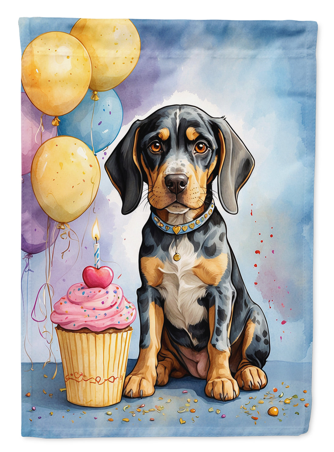 Buy this Bluetick Coonhound Happy Birthday House Flag