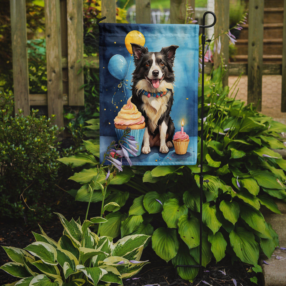Border Collie Happy Birthday Garden Flag