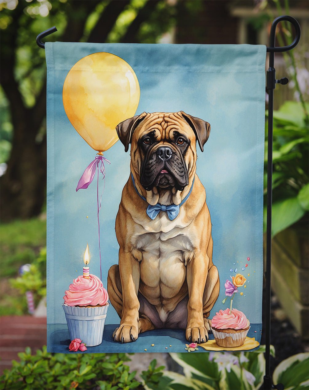 Bullmastiff Happy Birthday Garden Flag