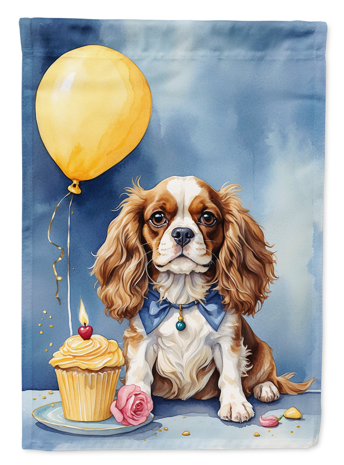 Buy this Cavalier Spaniel Happy Birthday House Flag