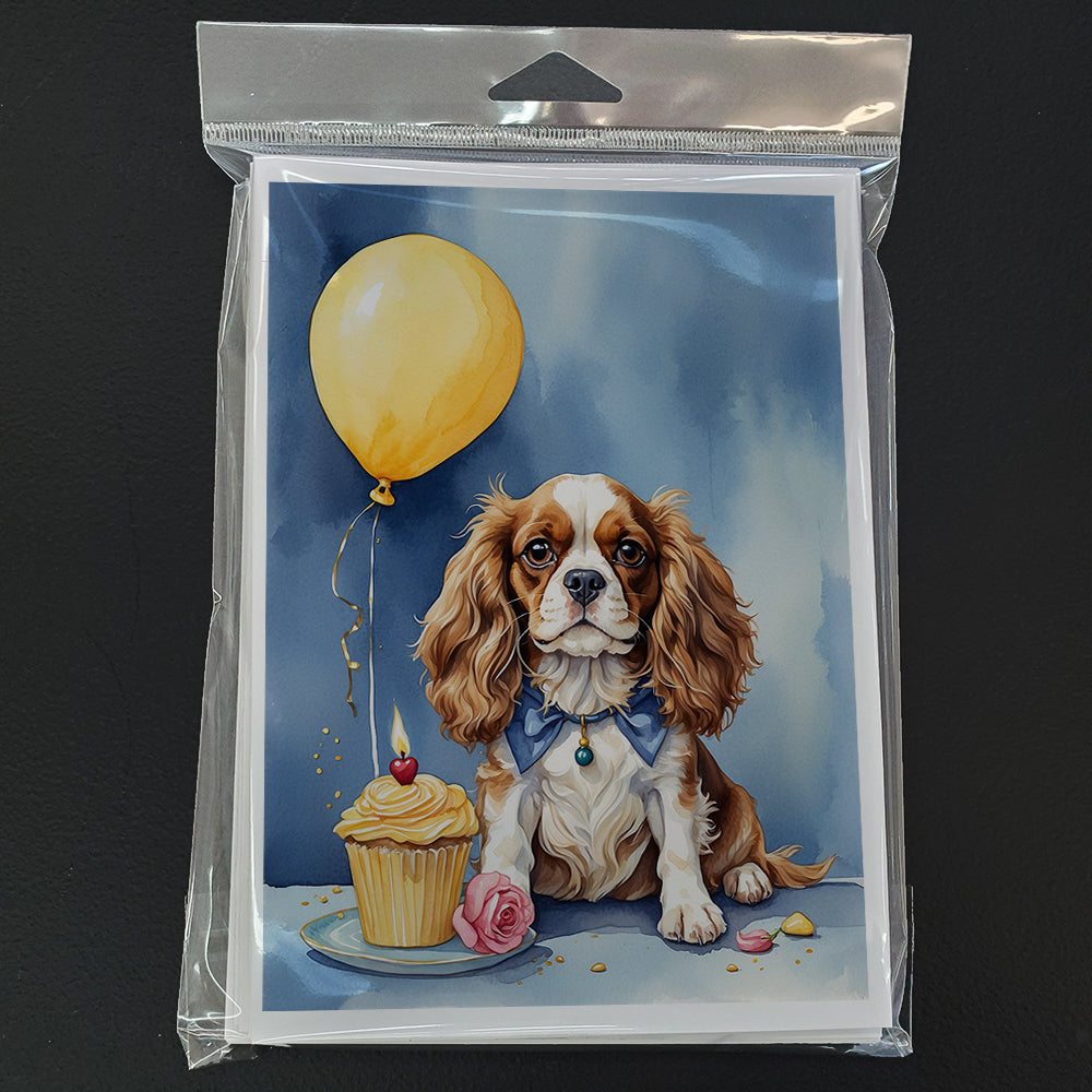 Cavalier Spaniel Happy Birthday Greeting Cards Pack of 8