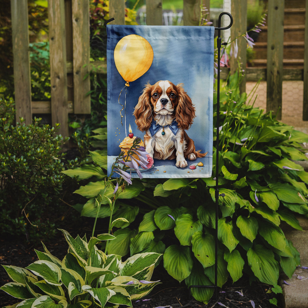 Cavalier Spaniel Happy Birthday Garden Flag