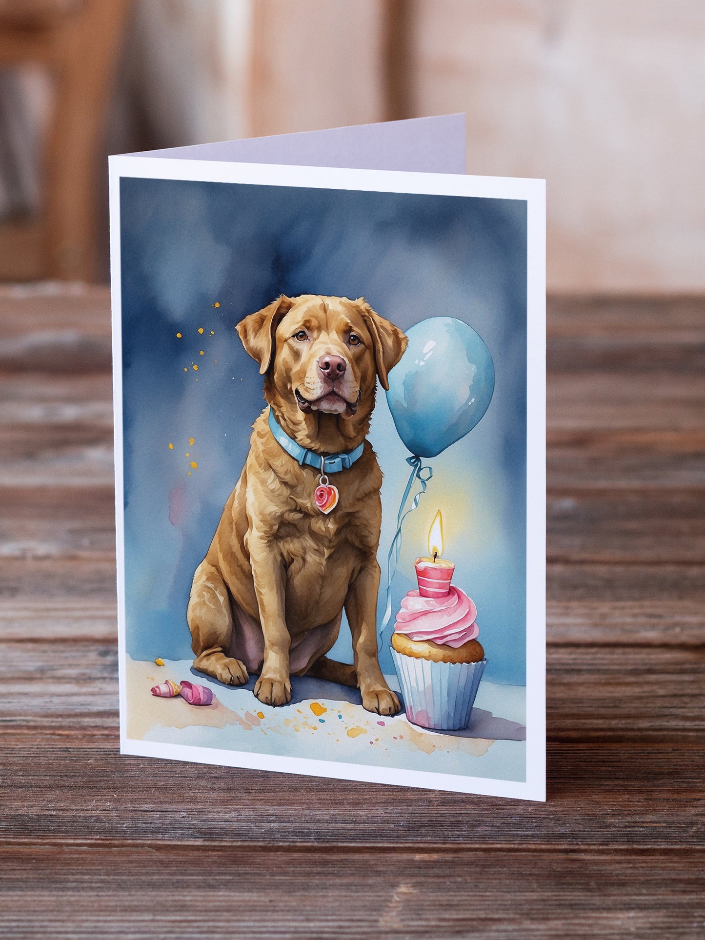 Chesapeake Bay Retriever Happy Birthday Greeting Cards Pack of 8