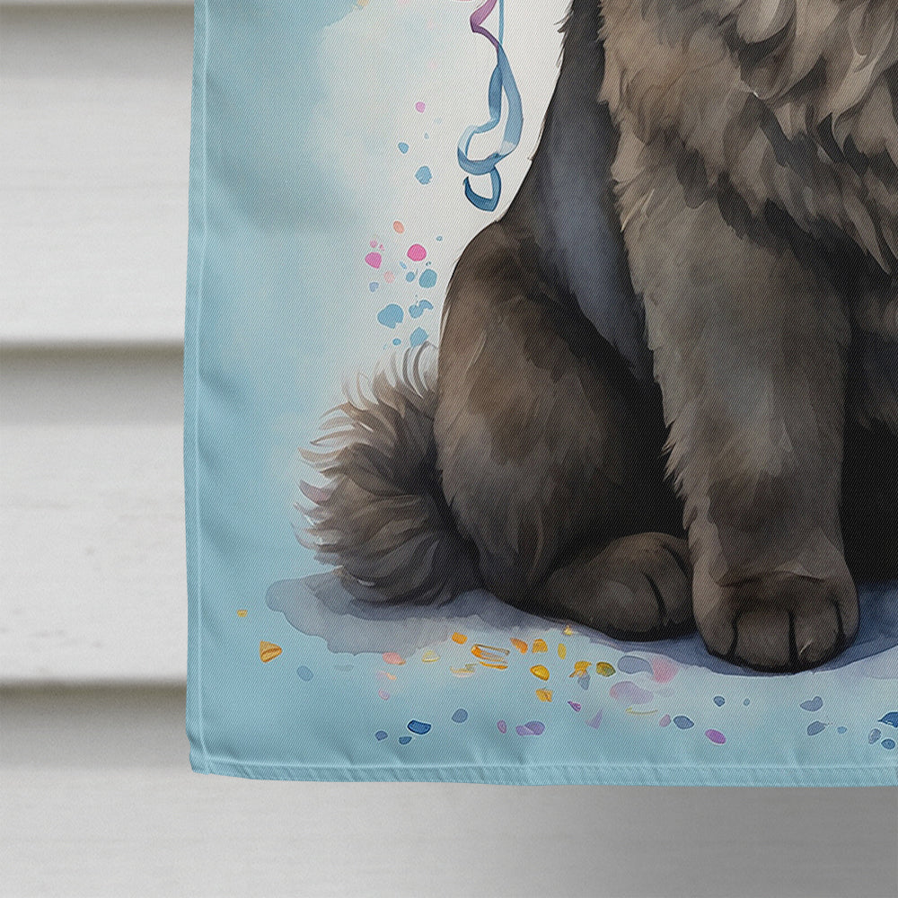 Black Chow Chow Happy Birthday House Flag