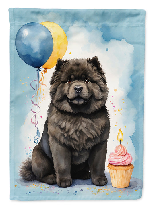 Buy this Black Chow Chow Happy Birthday Garden Flag