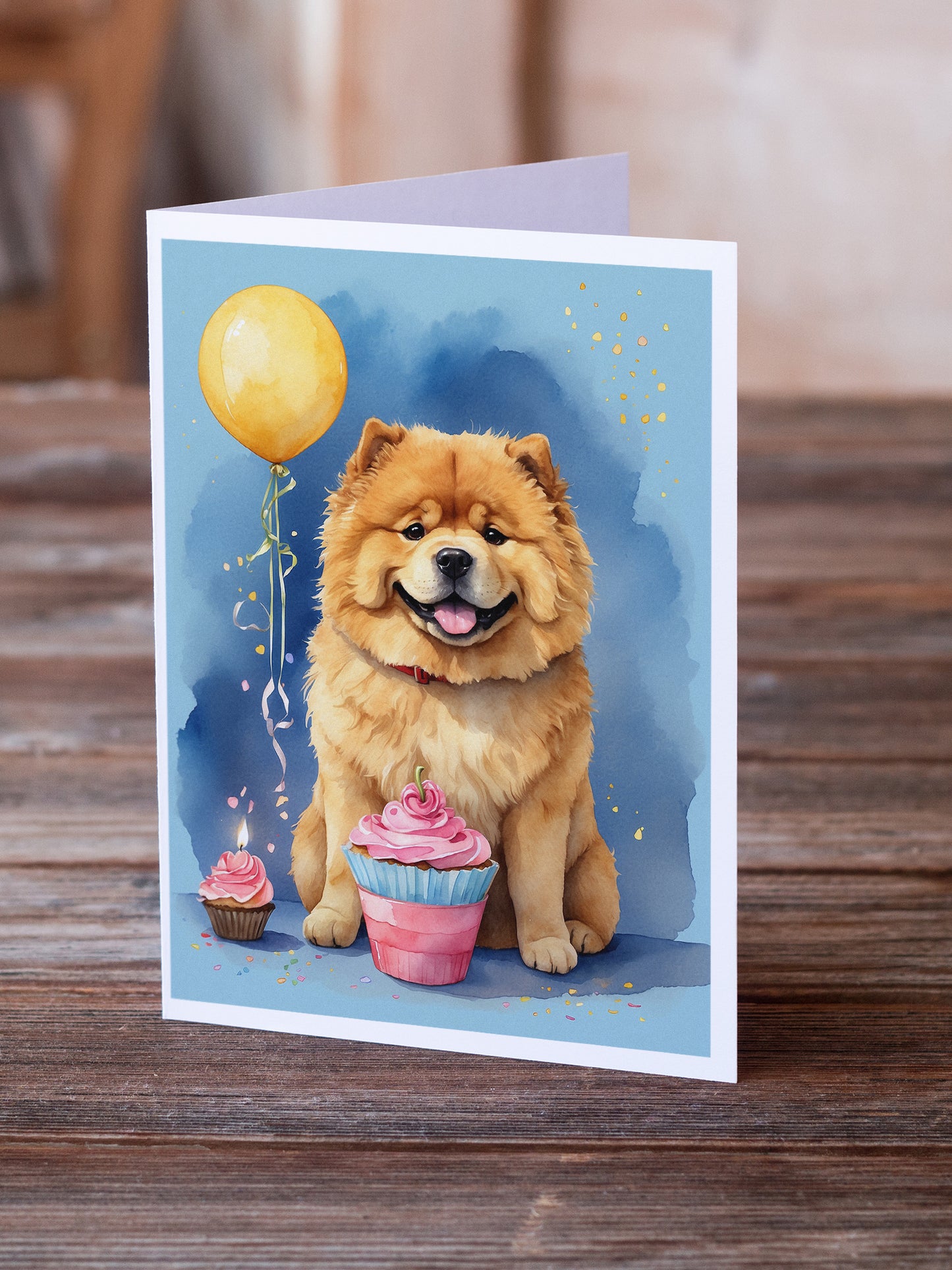 Chow Chow Happy Birthday Greeting Cards Pack of 8