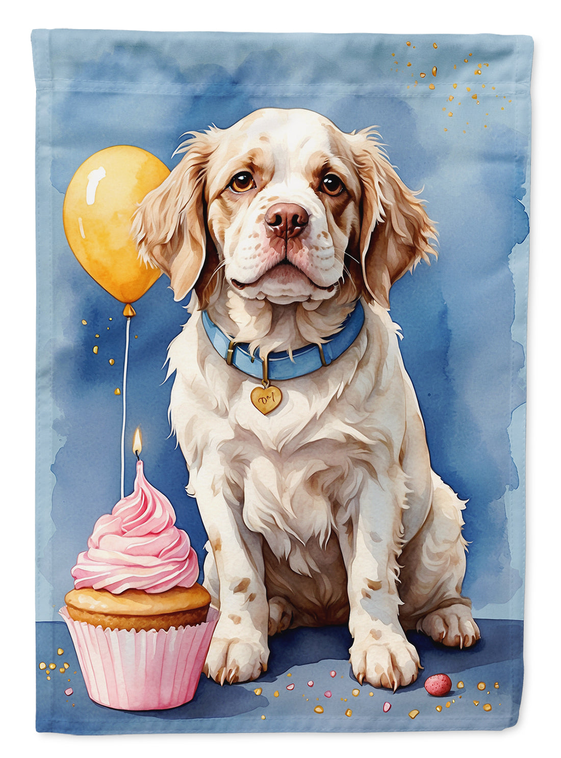 Buy this Clumber Spaniel Happy Birthday Garden Flag