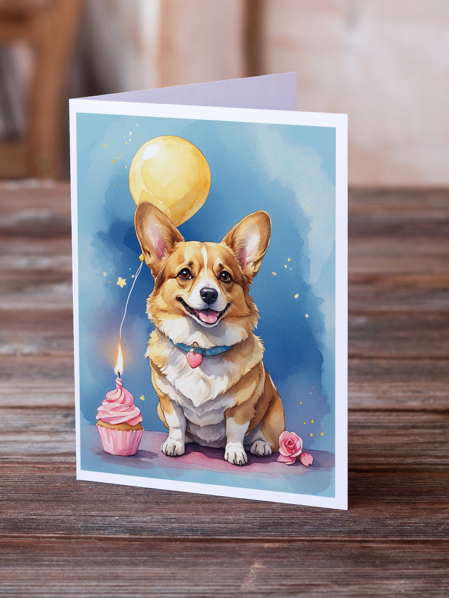 Corgi Happy Birthday Greeting Cards Pack of 8