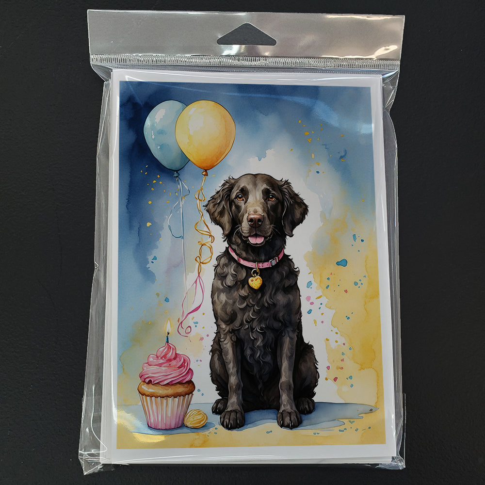 Curly Coated Retriever Happy Birthday Greeting Cards Pack of 8
