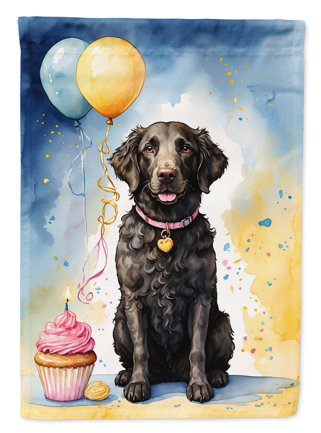 Buy this Curly Coated Retriever Happy Birthday Garden Flag