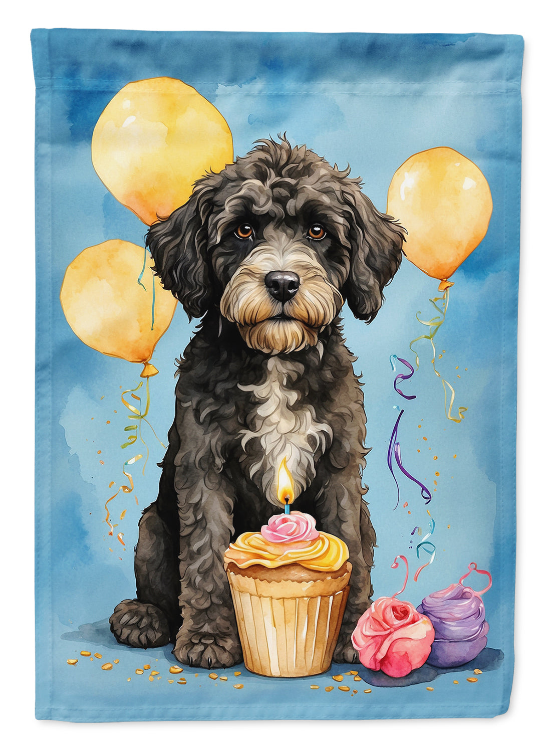 Buy this Portuguese Water Dog Happy Birthday Garden Flag