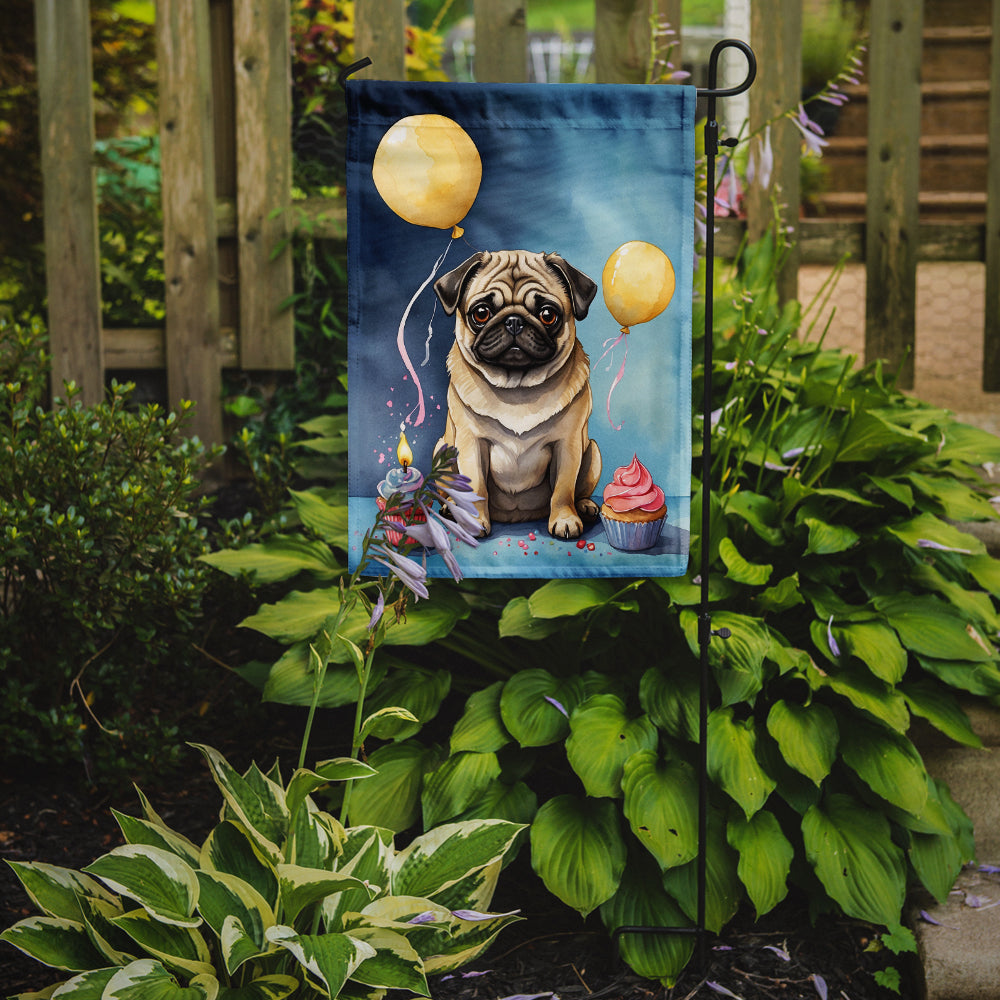 Pug Happy Birthday Garden Flag