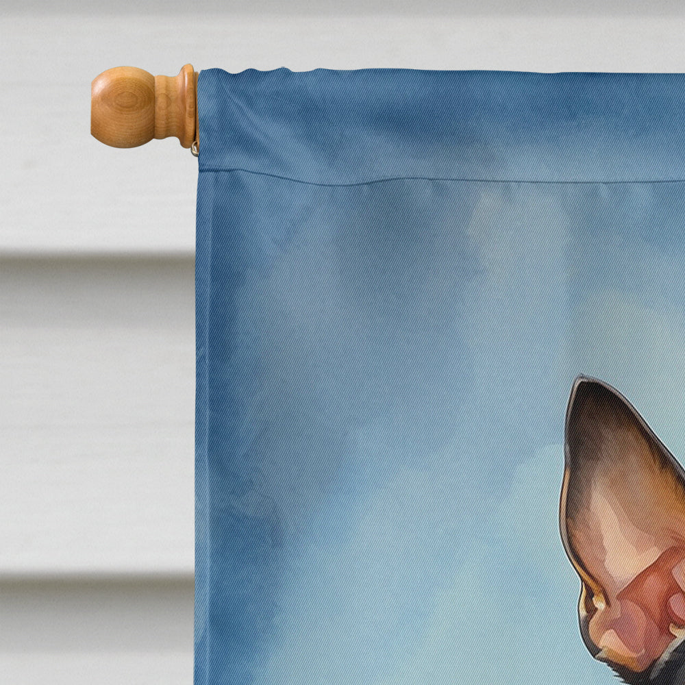 Rat Terrier Happy Birthday House Flag