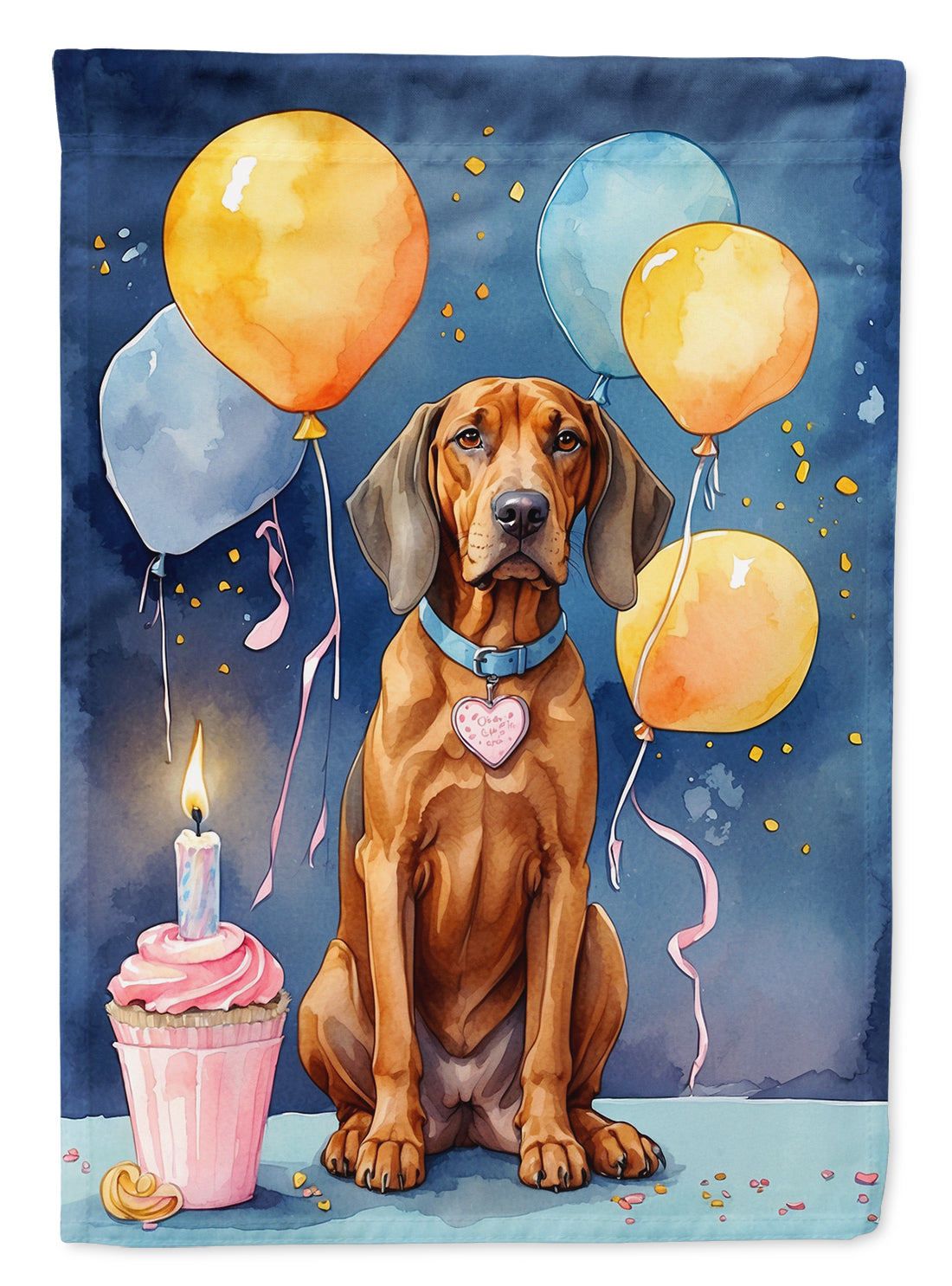 Buy this Redbone Coonhound Happy Birthday House Flag
