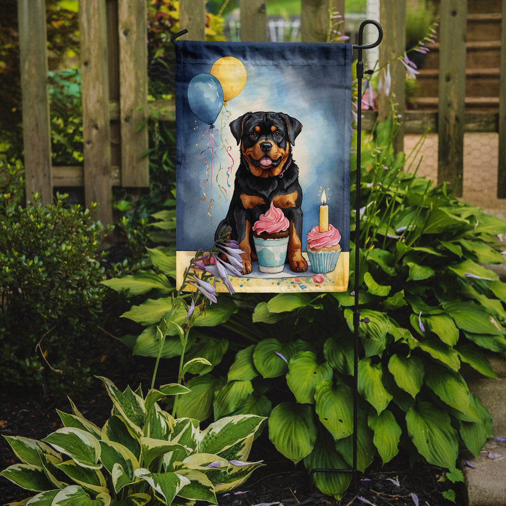 Rottweiler Happy Birthday Garden Flag